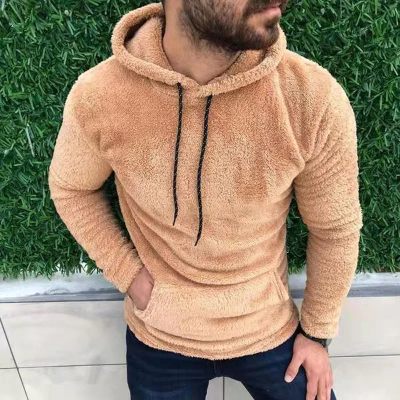 Elijah - Herren Teddy Fleece Hoodie mit Kordelzug