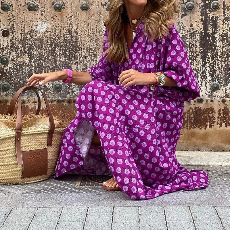 Strandkleid Mit Puffärmeln