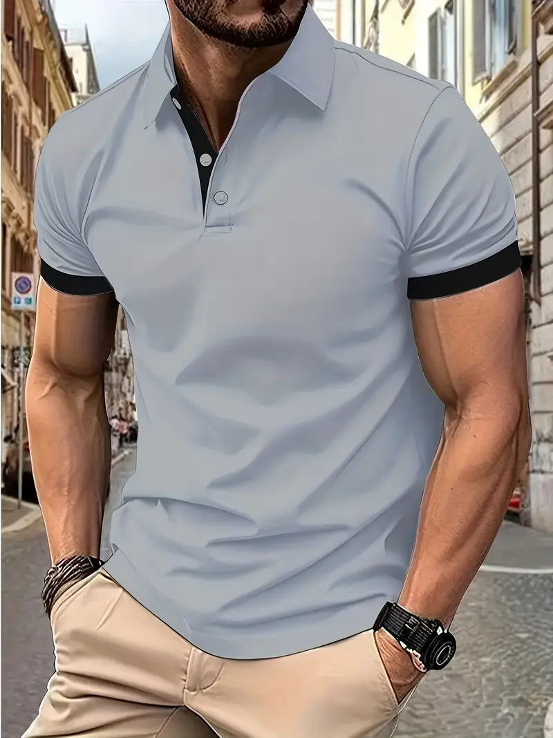 William – lässiges colorblock-shirt für herren