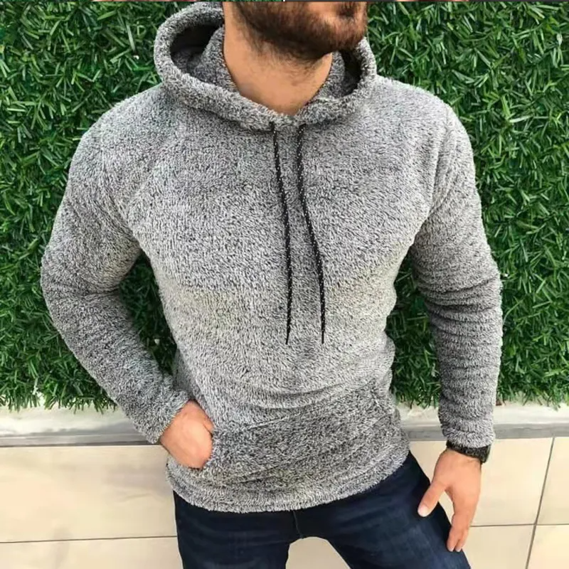 Elijah - Herren Teddy Fleece Hoodie mit Kordelzug