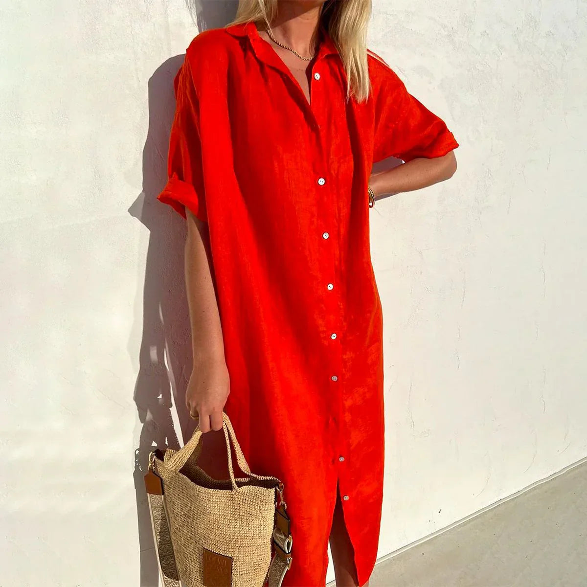 Roter Schlicht Chic Maxi