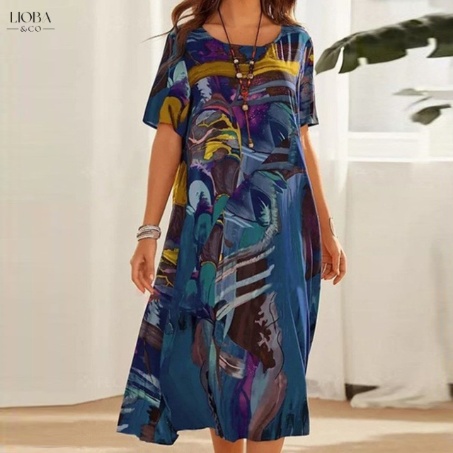 BERTA™ | KLEID MIT AUSGEFALLENEM DRUCK