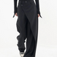 Schwarze Asymmetrische Baggy-Hose - Lina