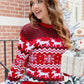 Roter Strickpullover mit Rentiermotiv - Lena