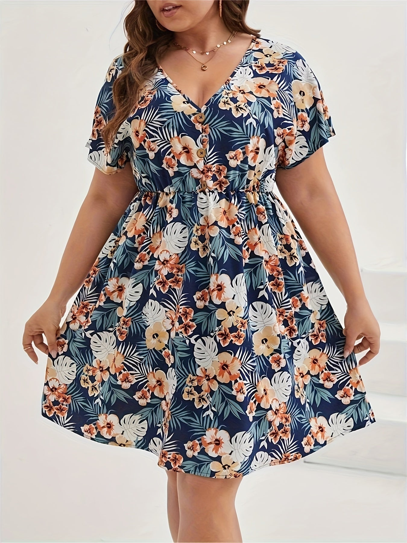 Weißes Florales Sommerkleid - Lara