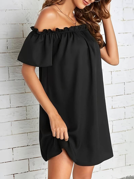 Amelia – schulterfreies sommerkleid mit kurzen armeln