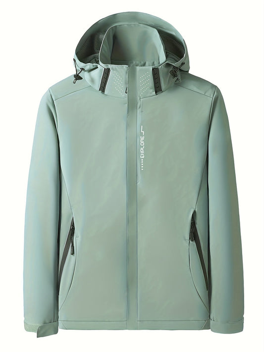 Winddichte, Atmungsaktive Outdoor-Sportjacke mit Abnehmbarer Kapuze