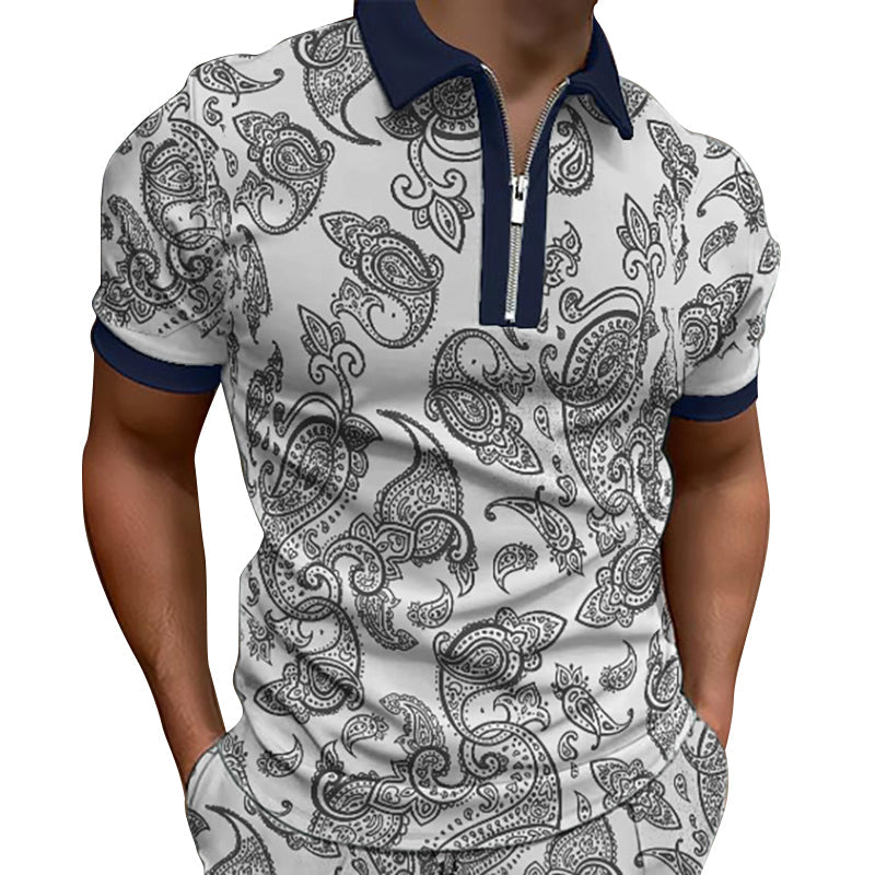 Herren Sommer stylisches bedrucktes Poloshirt