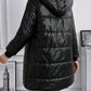 Schwarze Daunenjacke mit Fleecefutter - Nora