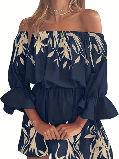 Weißes Federzauber - Off-Shoulder Boho Kleid