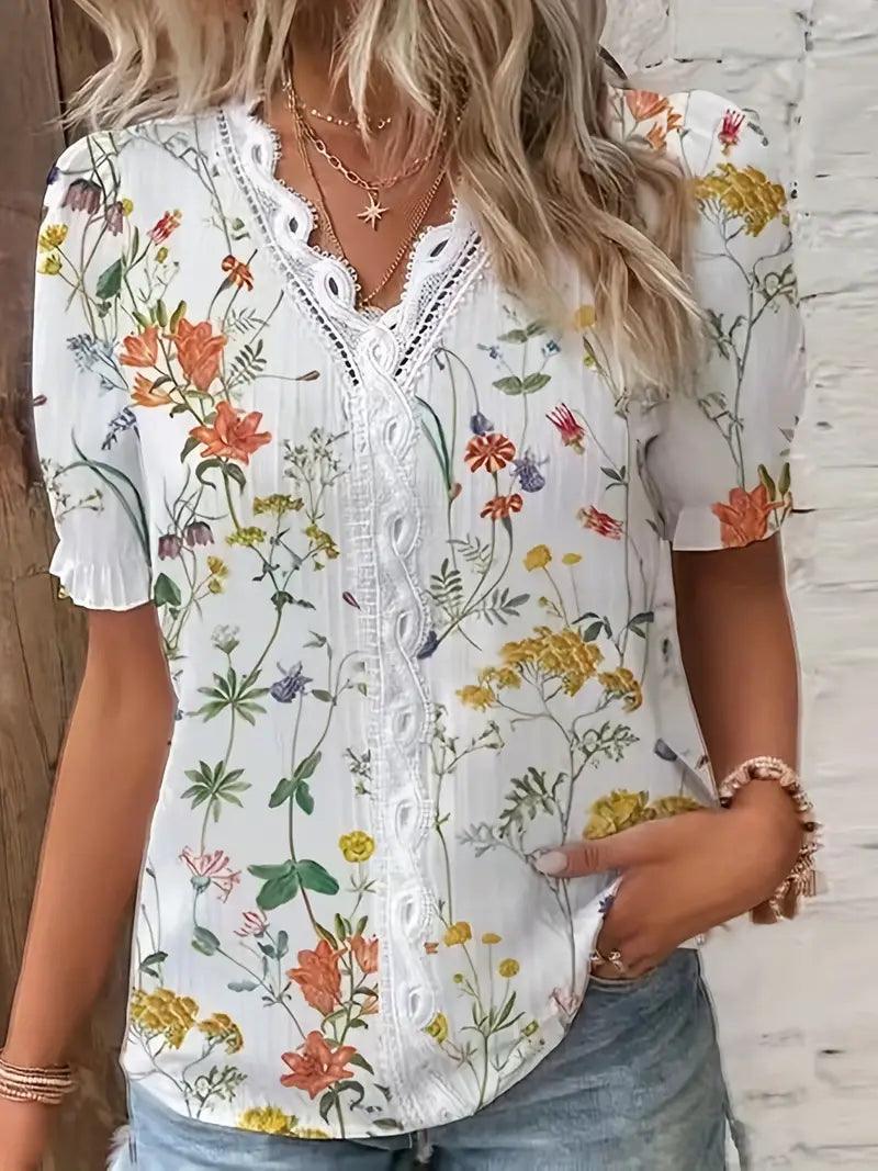 Jessica – elegante bluse mit v-ausschnitt für den frühling