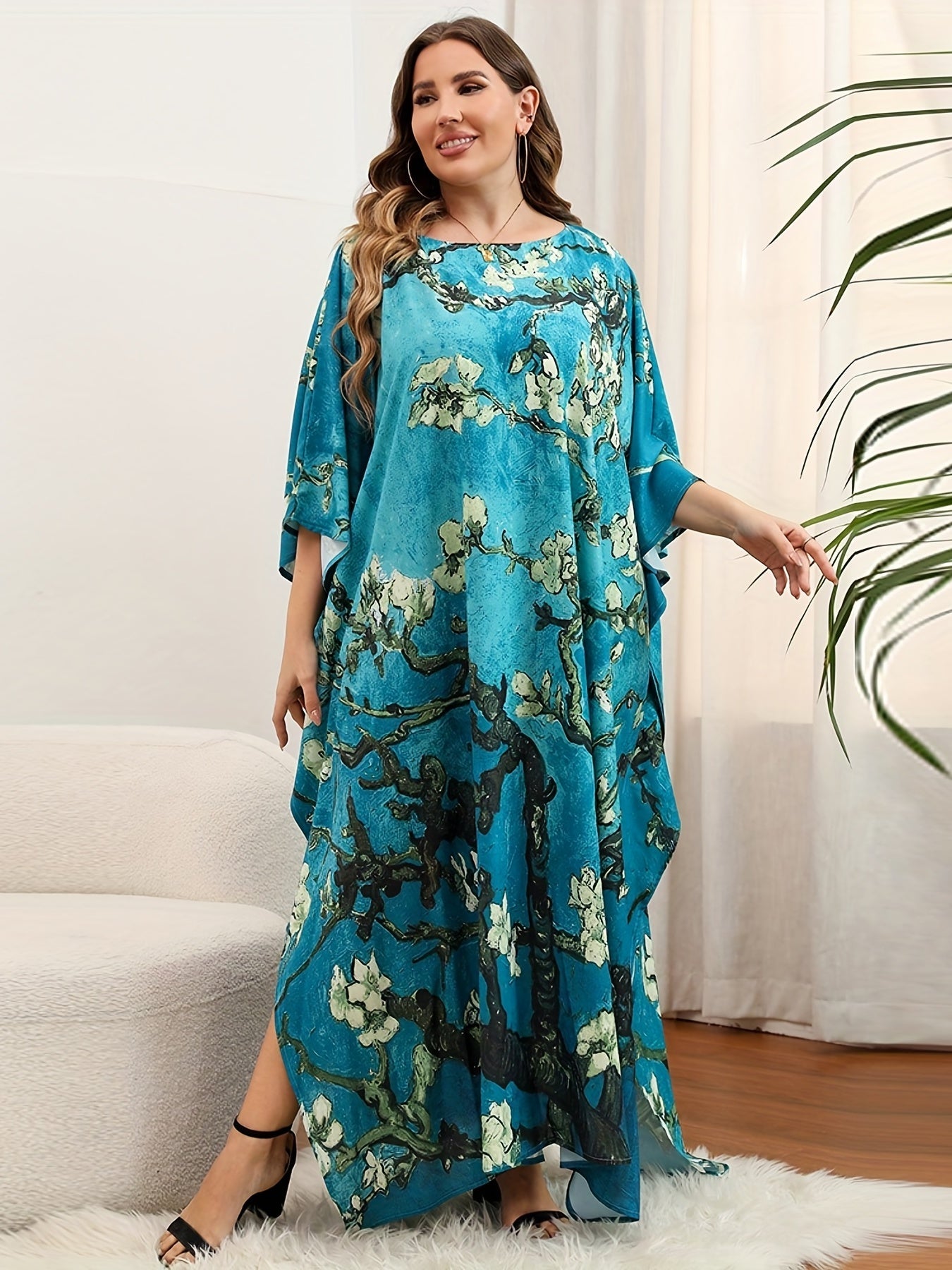 Türkises Seiden-Kaftan - Vanessa