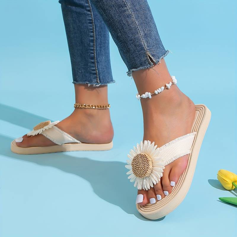 Leli - Wunderschöne Boho-Sandalen mit Blume