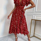 Rotes Wickelkleid mit Blumen - Clara