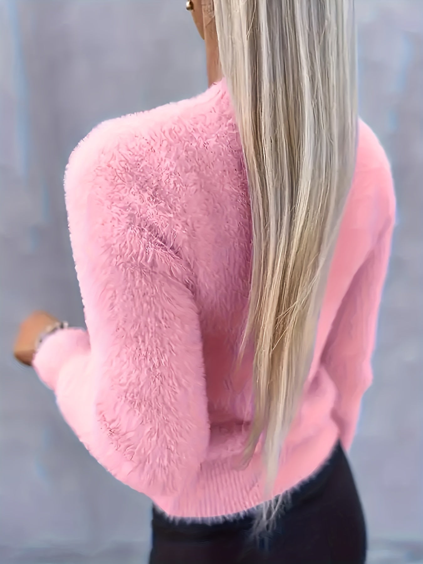 Rosa Pullover mit Rundhalsausschnitt - Sofia