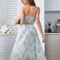 Blaues Flower Sommerkleid - Lunowi