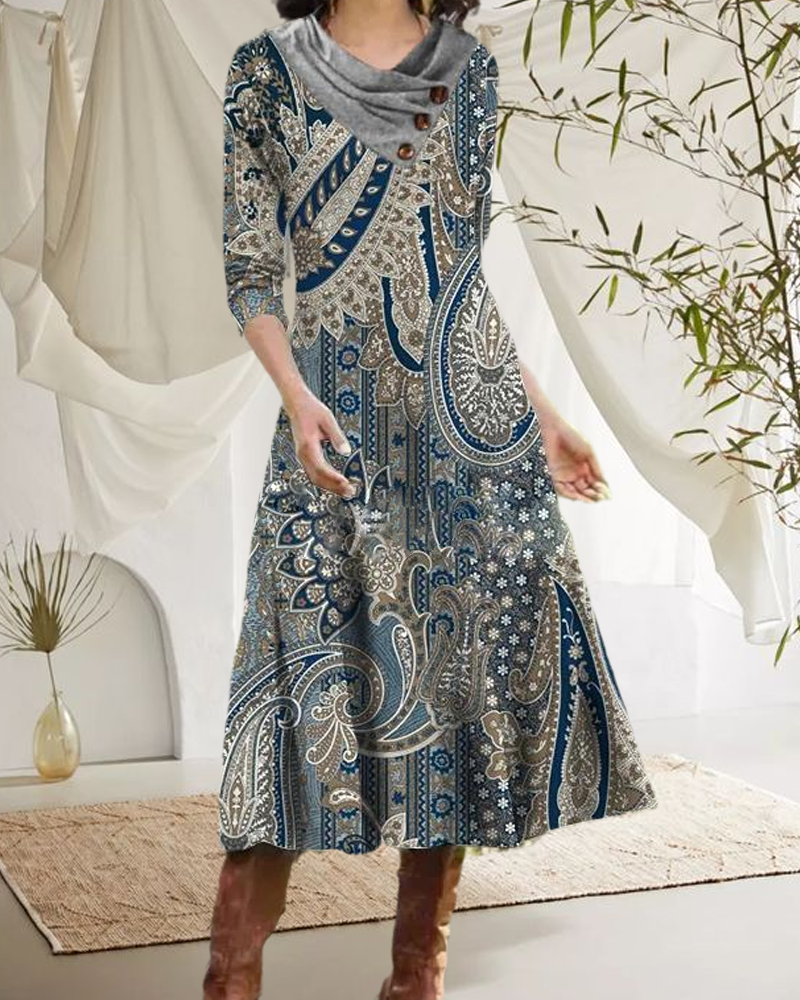 Midikleid mit Paisley-Print