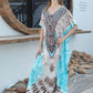 Türkis Boho Maxi-Kaftan Kleid - Anna