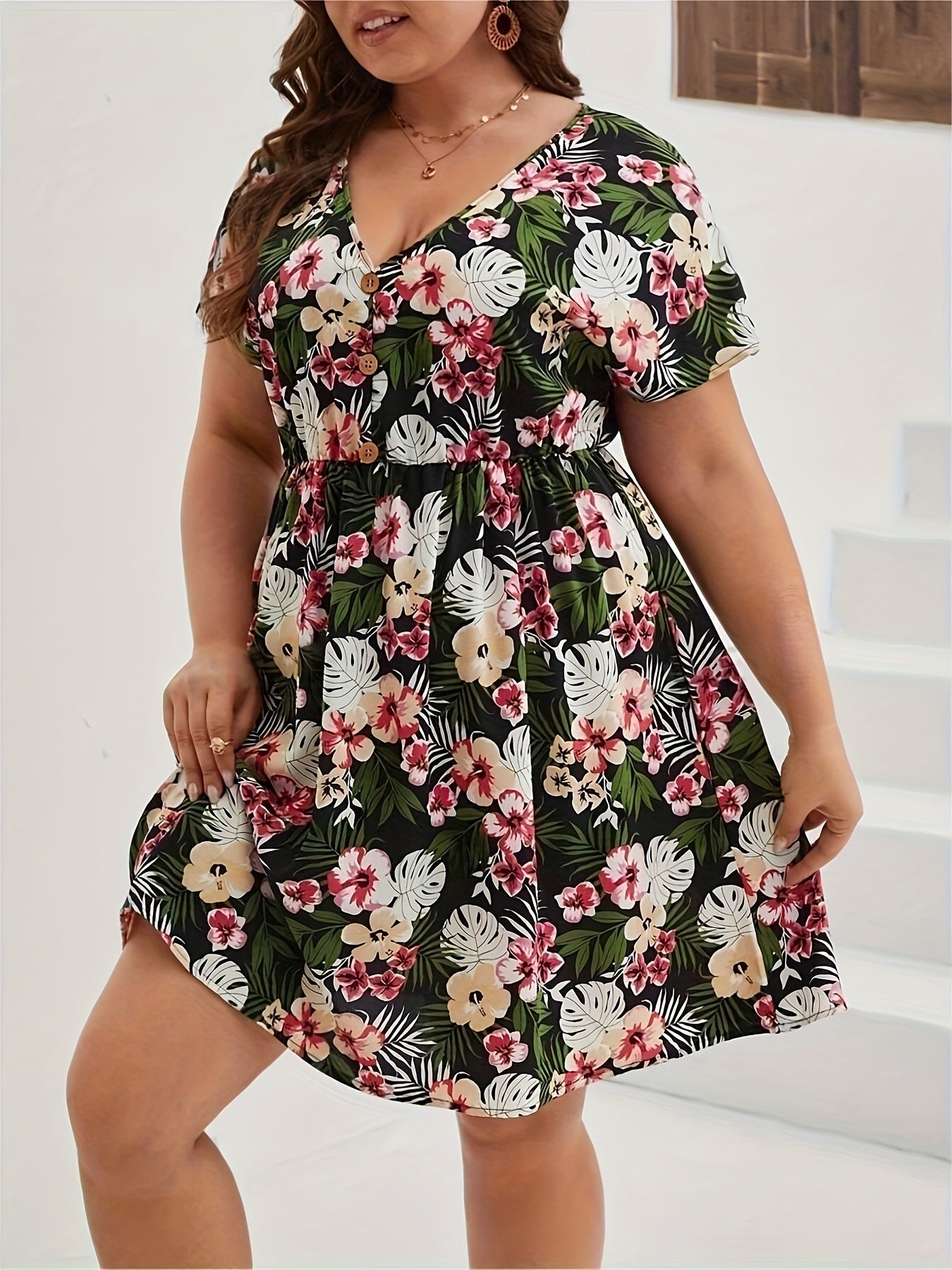 Weißes Florales Sommerkleid - Lara