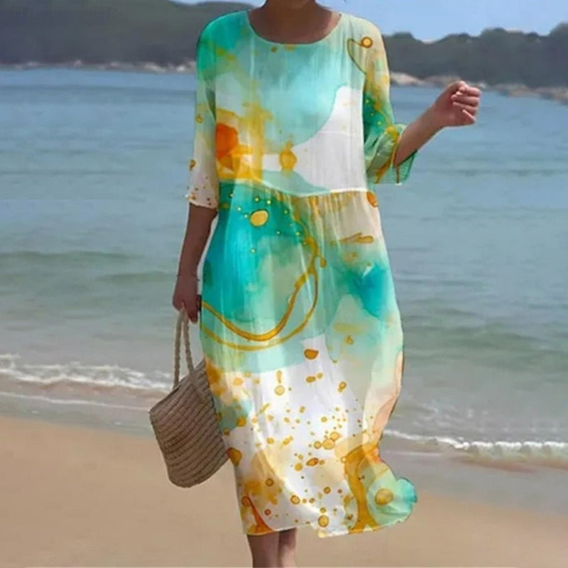 Sylvia™ -  Abstract Print Beach Dress