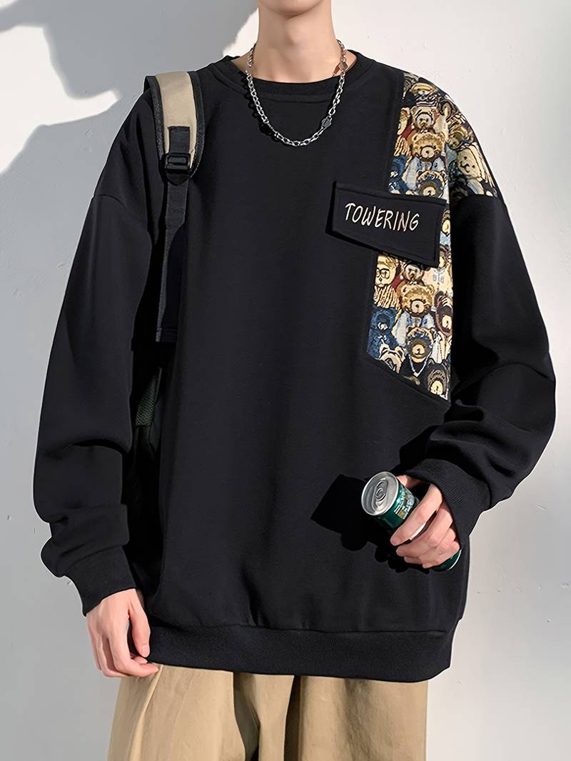 Terry – stylisches sweatshirt mit bärenmuster für herren