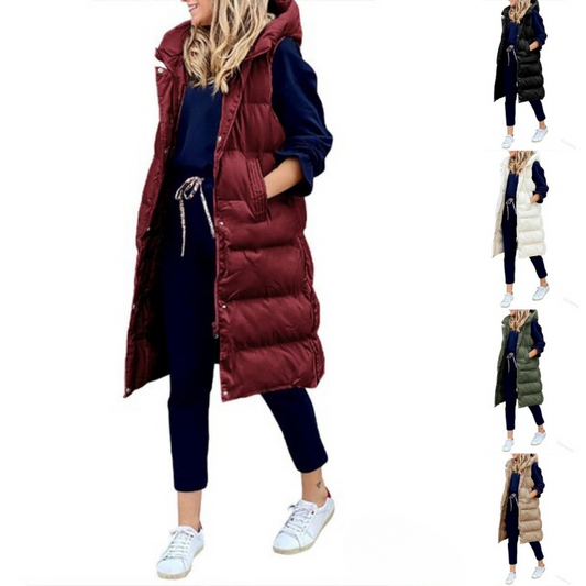 Kiera - Strickjacke Lange Jacke aus Baumwolle Ärmellose lockere Jacke