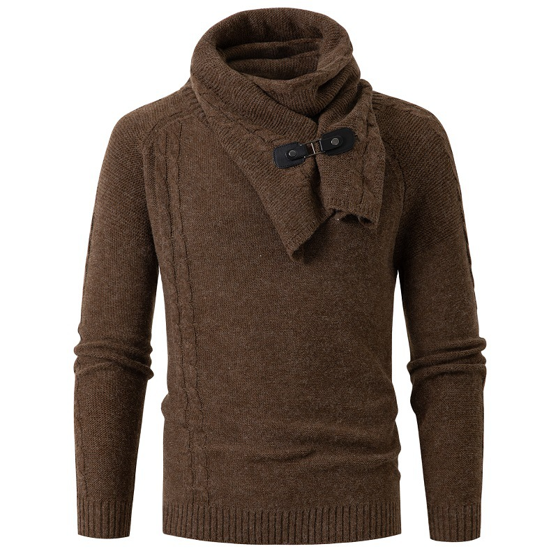 Maxwell Schlanker Rundhals Pullover mit Abnehmbarem Schal