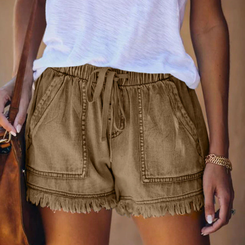 Lena - Jeansshorts met hoge taille