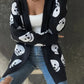 Plus Size Totenkopf-Strickjacke