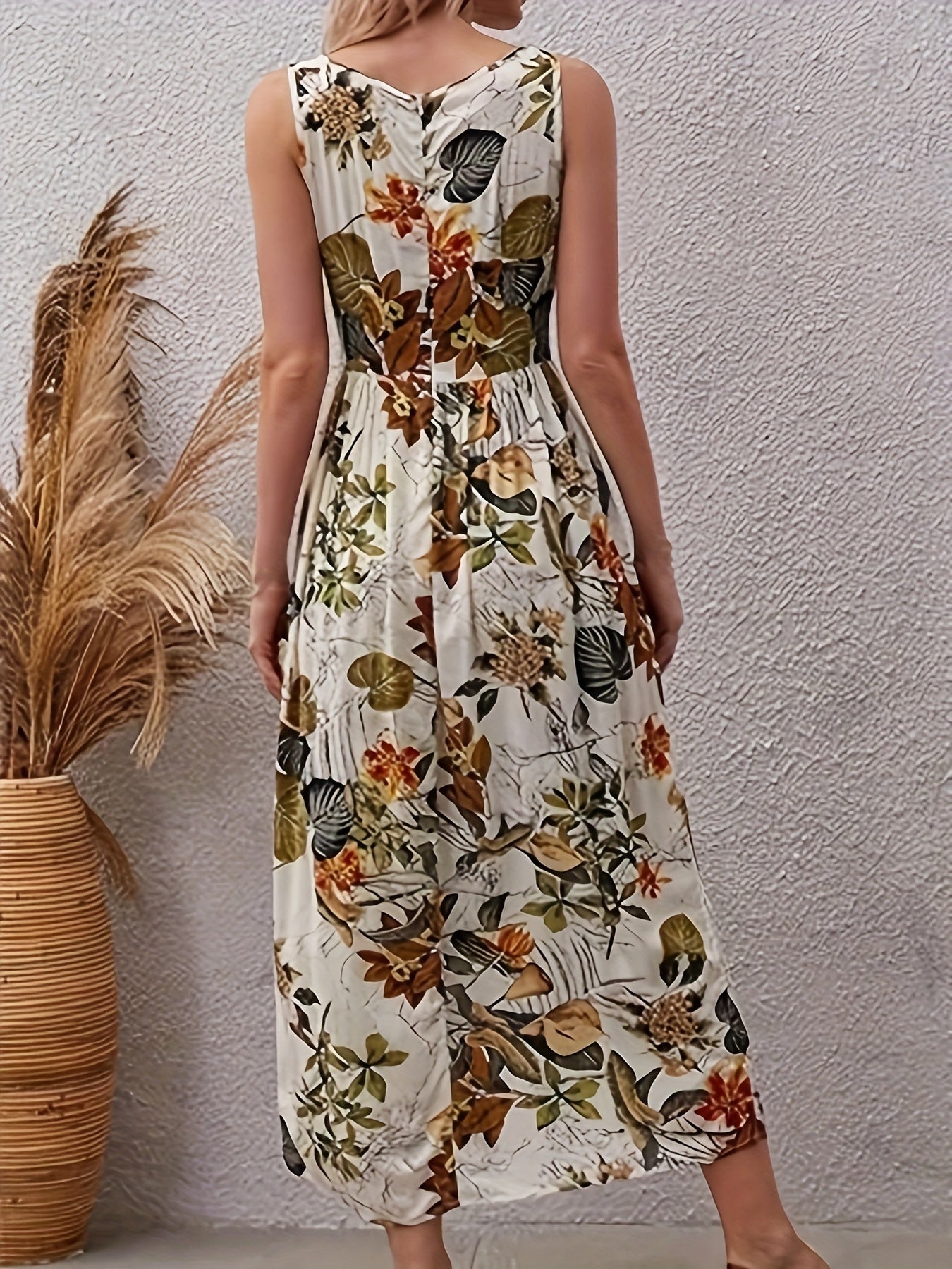 Weißes Blumenkleid mit Taillenband - Lena