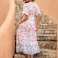 Rosa Boho-Kleid mit Blumendruck - Lea