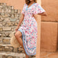 Rosa Boho-Kleid mit Blumendruck - Lea