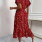 Rotes Wickelkleid mit Blumen - Clara