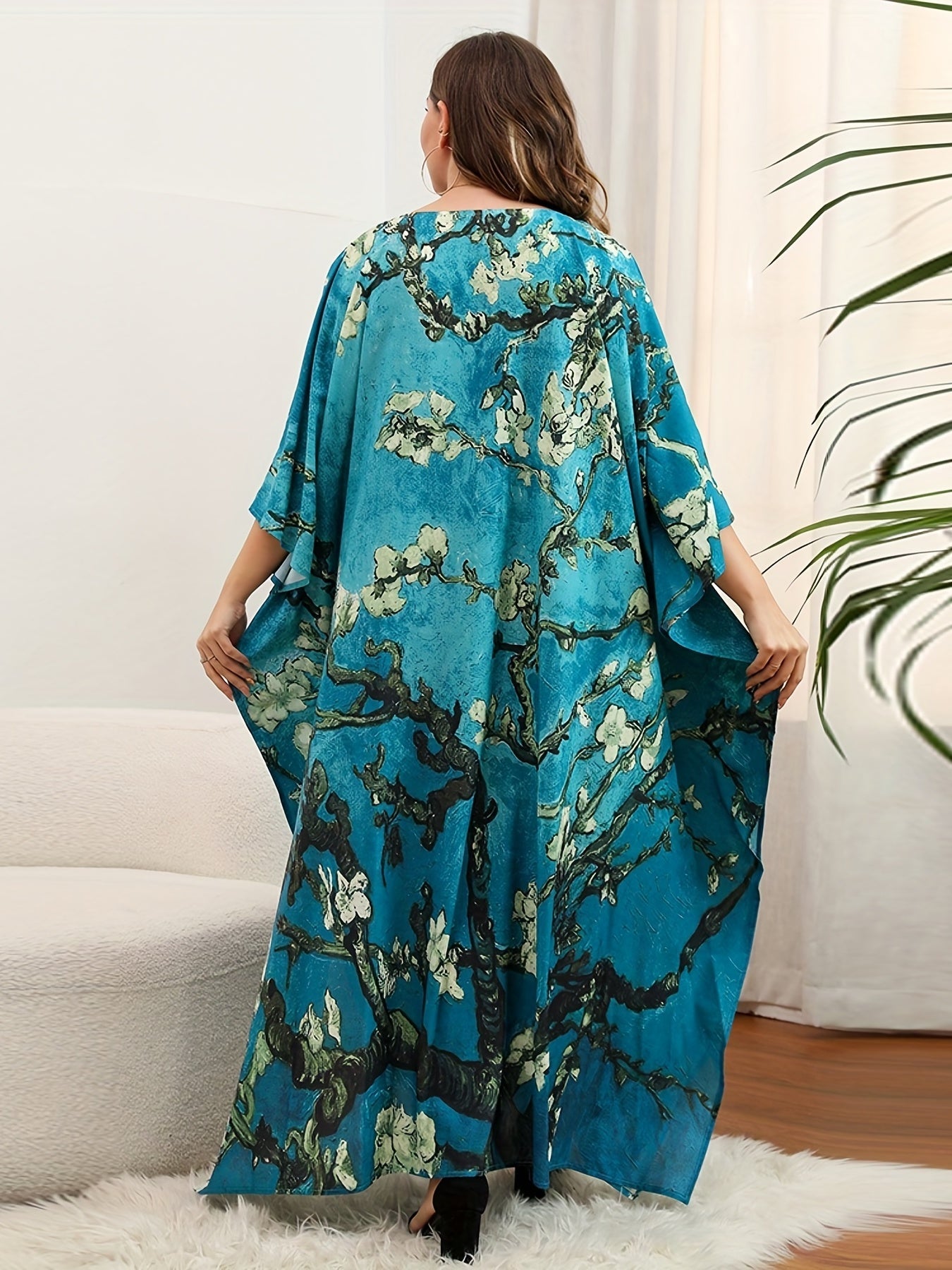 Türkises Seiden-Kaftan - Vanessa