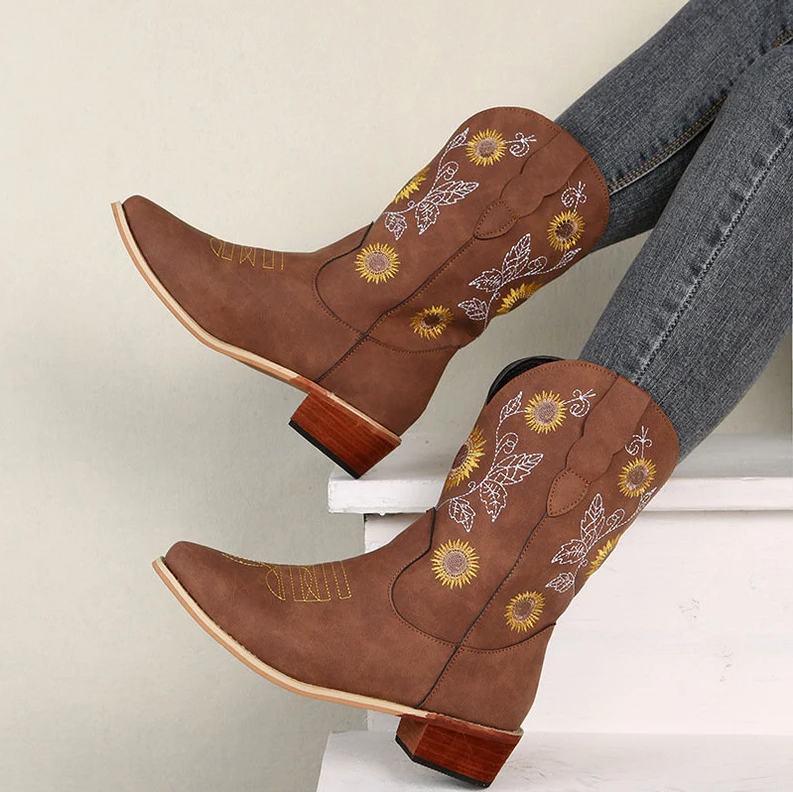 Kathy - Stylische Lederschuhe im Western Stil