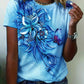 Tamika – kurzarm-t-shirt mit rundhalsausschnitt und blumendruck