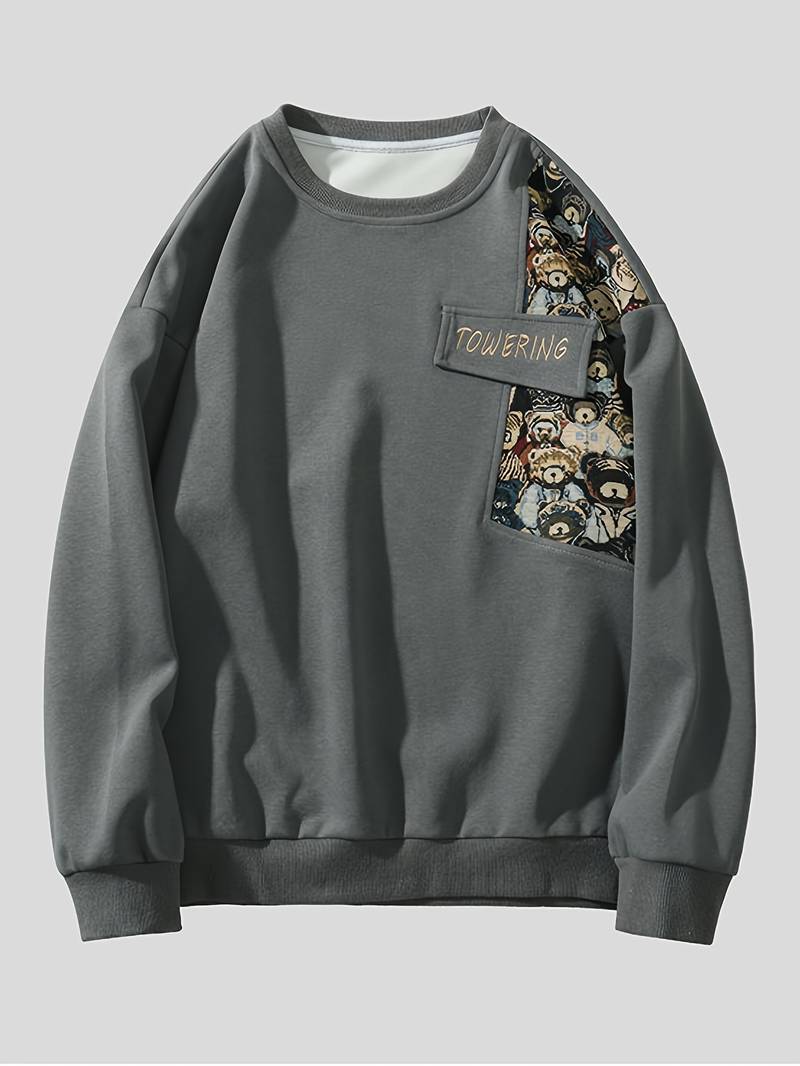 Terry – stylisches sweatshirt mit bärenmuster für herren