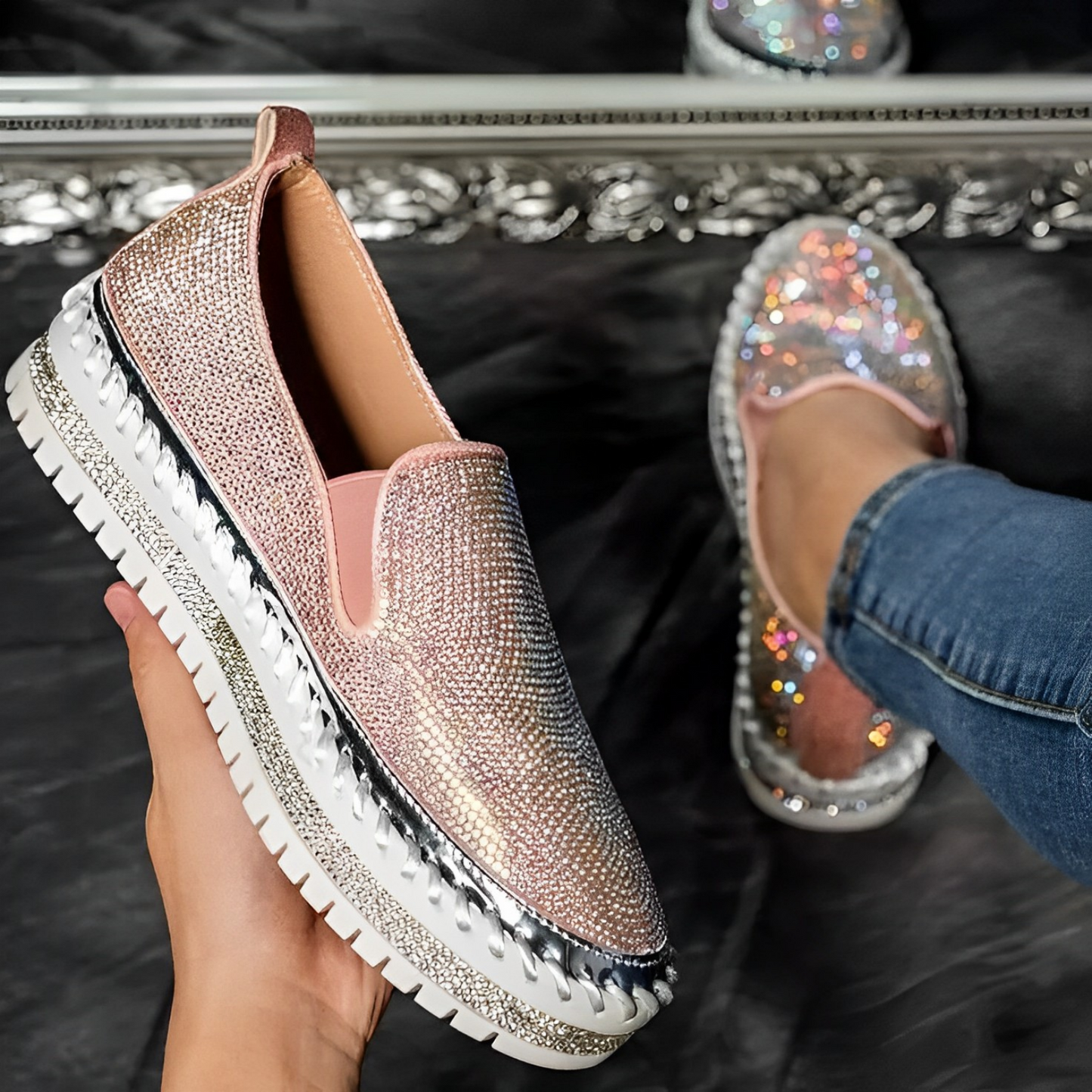 Candy Gem - Glitzernde Diamant-Loafer