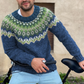 Chito - Vintage Strick-Jacquard-Pullover mit Rundhalsausschnitt