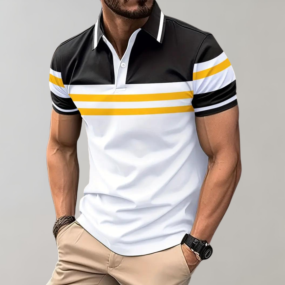 Herren-Poloshirt mit Farbblock