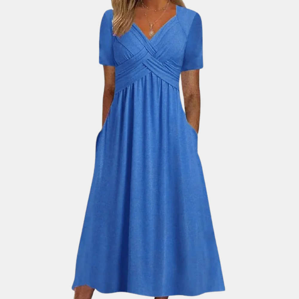 Elegantes Damen-Sommerkleid mit V-Ausschnitt