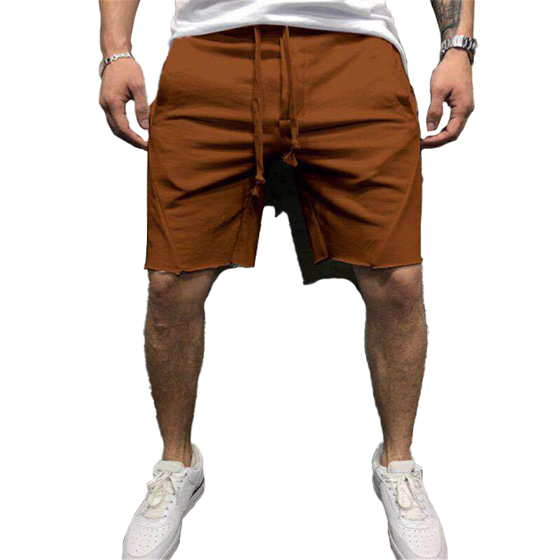 Einfarbige Atmungsaktive Sommer-Sportshorts