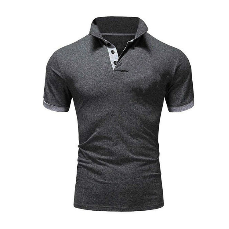 Einfarbiges kurzärmliges Poloshirt für Herren