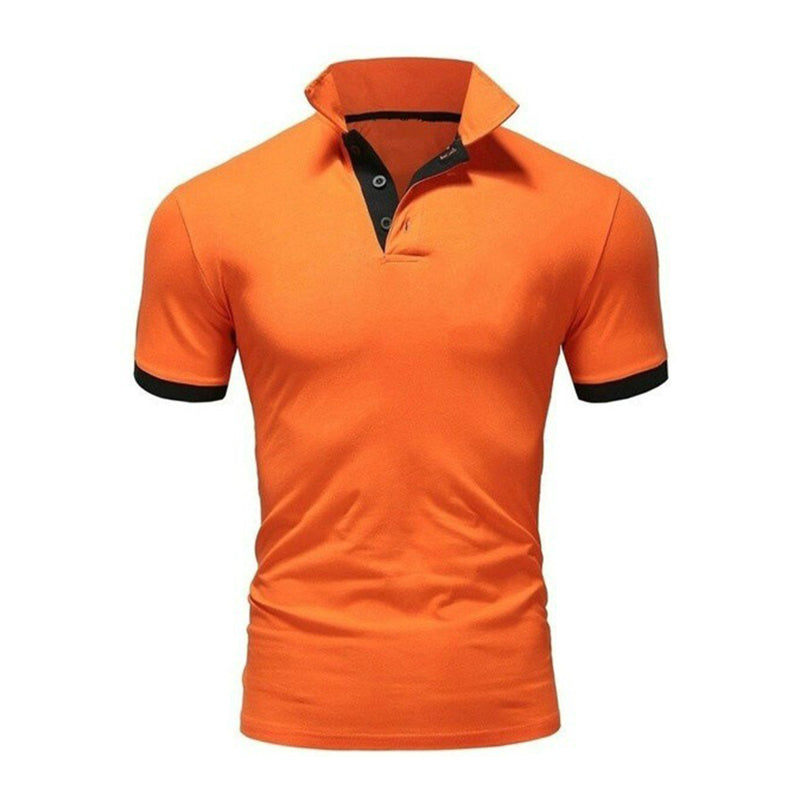 Einfarbiges kurzärmliges Poloshirt für Herren