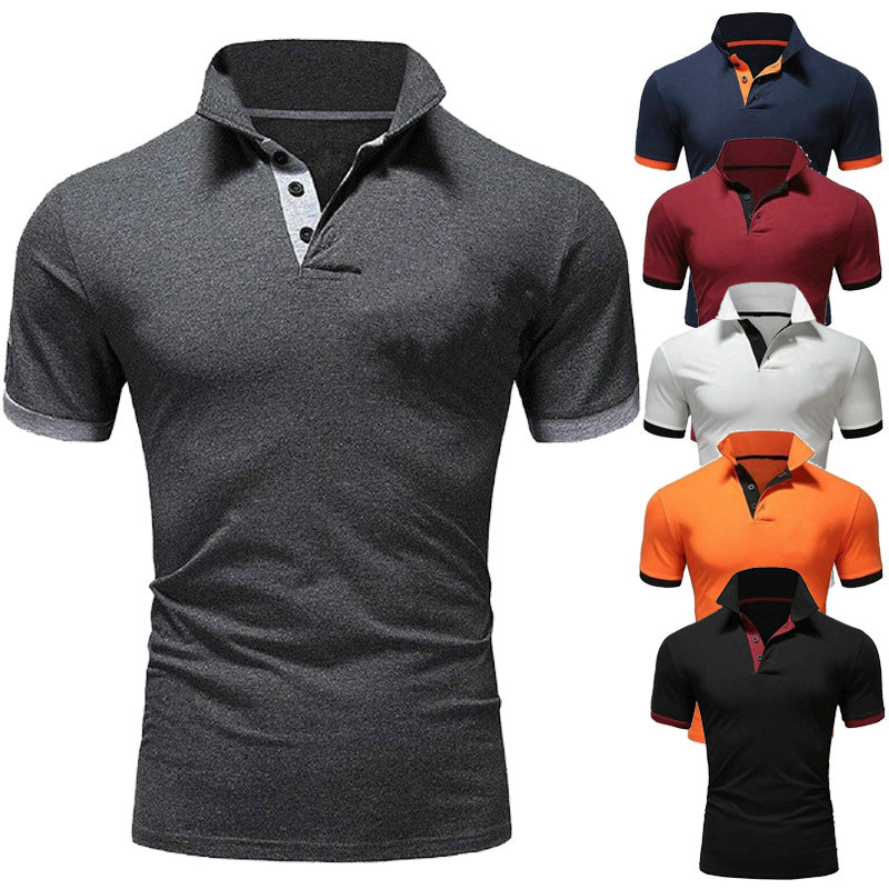 Einfarbiges kurzärmliges Poloshirt für Herren