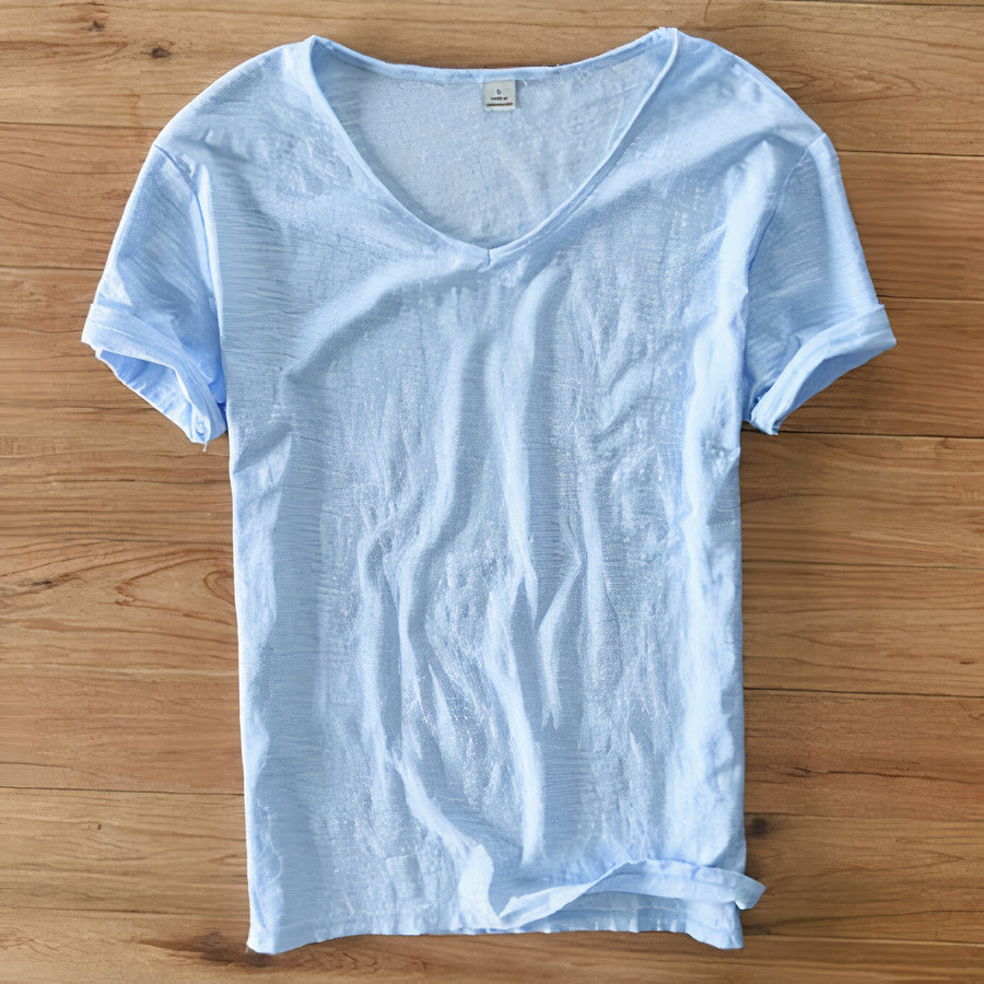 Sommer-T-Shirt aus Baumwolle und Leinen - Geno