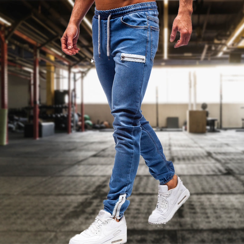 Lässige Sportjeans Mit Reißverschluss Für Herren