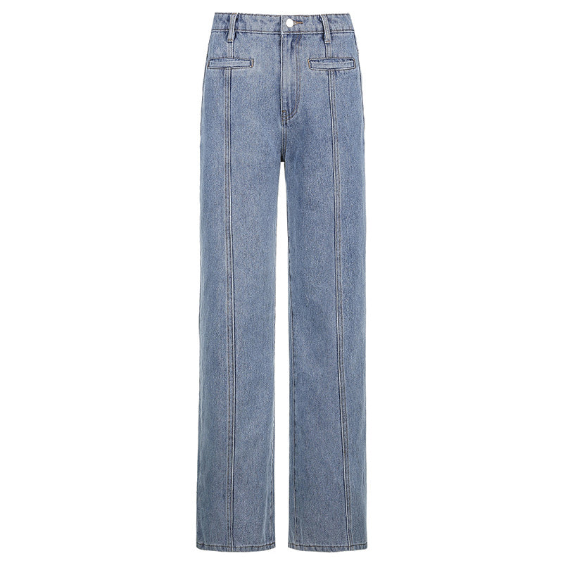 Modische Pentagramm-Jeans mit hoher Taille