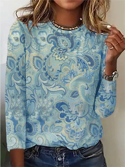 Hailee - Langarm-Shirt mit Paisley-Druck