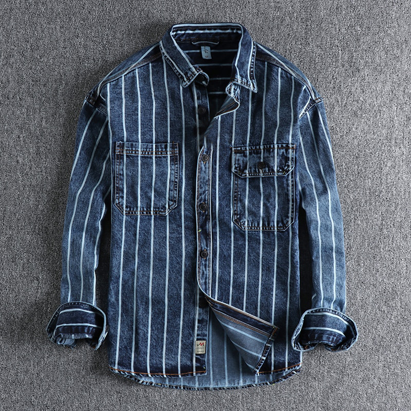 Trendiges gestreiftes Denim-Shirt - Lars